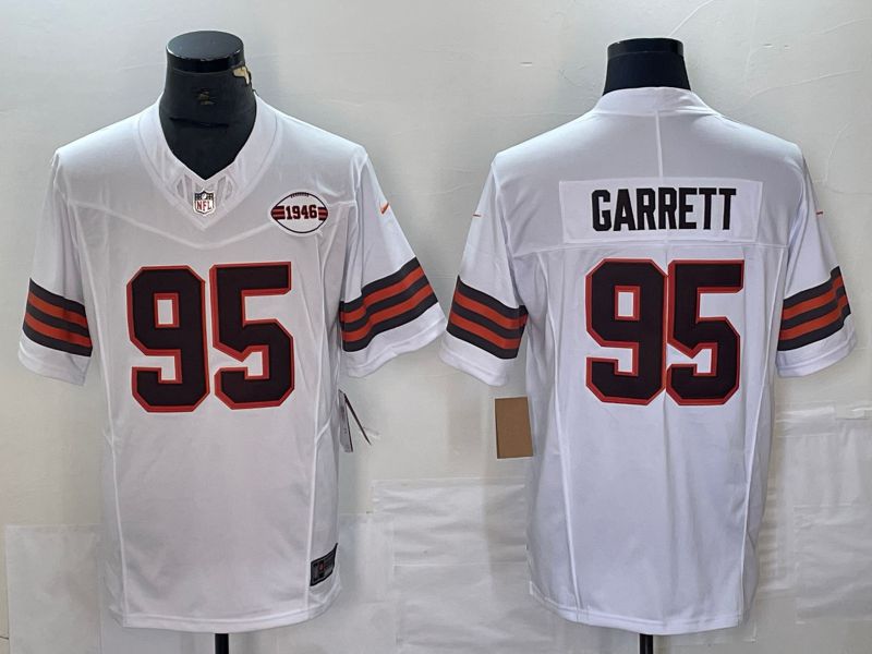 Men Cleveland Browns #95 Garrett White 2023 Nike Vapor Limited NFL Jersey style 2